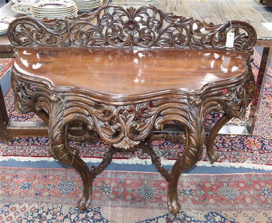 An Indian rosewood console table W.130cm